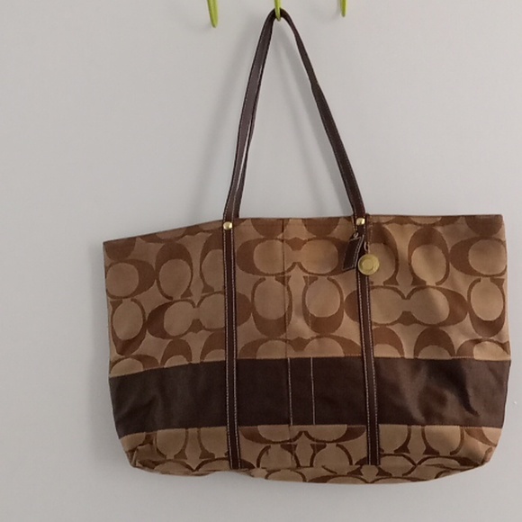 Coach signature stripe large tote bag - Picture 5 of 9